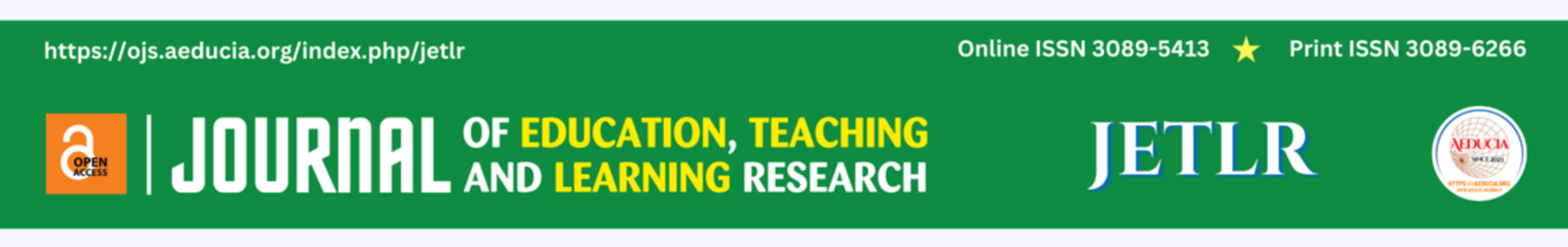 Journal of Education, Teaching and Learning Research